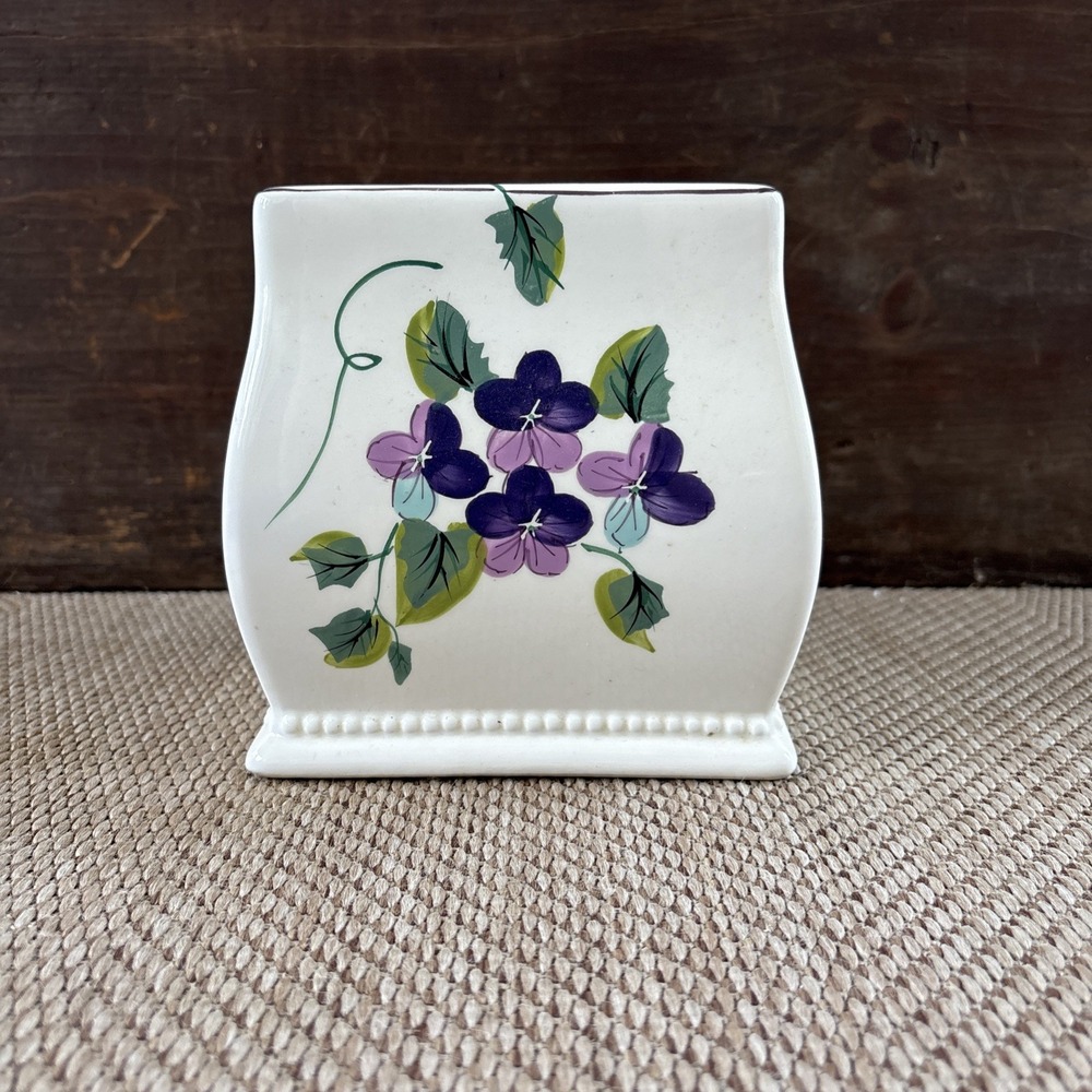 Waverly Sweet Garden Room Violets Tissue Box Cover Ceramic